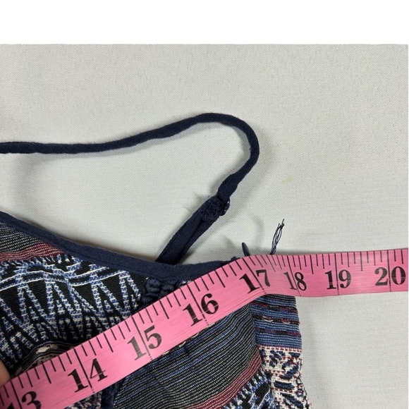 Lulus Playa Ciudad Navy Blue Print Maxi Dress Embroidered size S - Picture 5 of 5